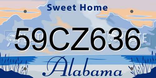 59CZ636 Alabama License Plate