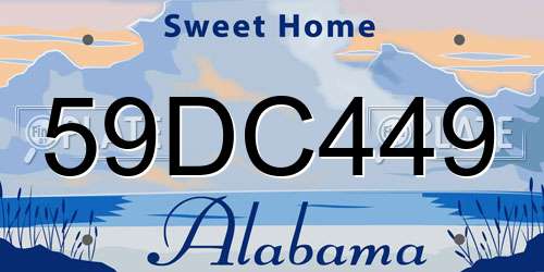 59DC449 Alabama License Plate