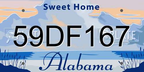 59DF167 Alabama License Plate