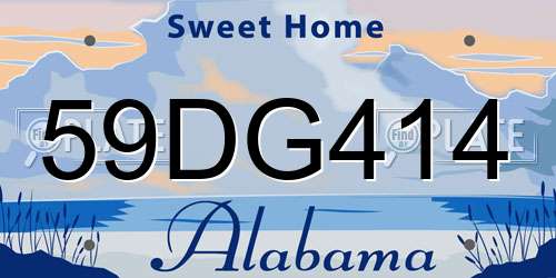 59DG414 Alabama License Plate