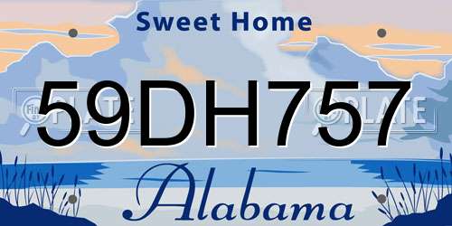 59DH757 Alabama License Plate