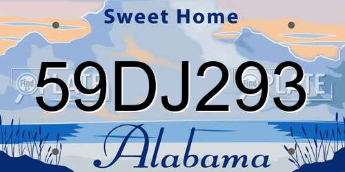 59DJ293 Alabama License Plate