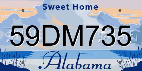 59DM735 Alabama License Plate