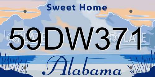 59DW371 Alabama License Plate