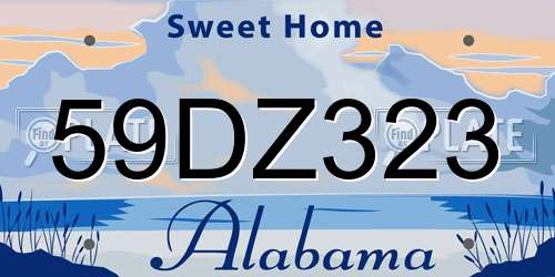 59DZ323 Alabama License Plate