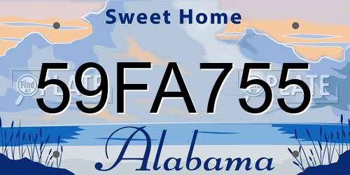 59FA755 Alabama License Plate