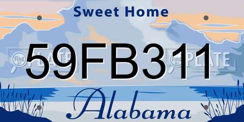 59FB311 Alabama License Plate