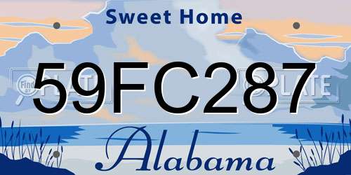 59FC287 Alabama License Plate