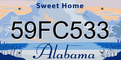 59FC533 Alabama License Plate