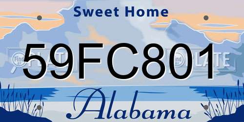 59FC801 Alabama License Plate