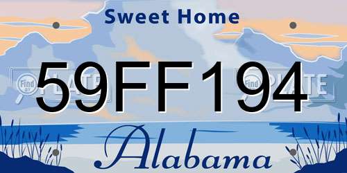 59FF194 Alabama License Plate