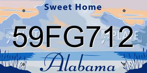 59FG712 Alabama License Plate