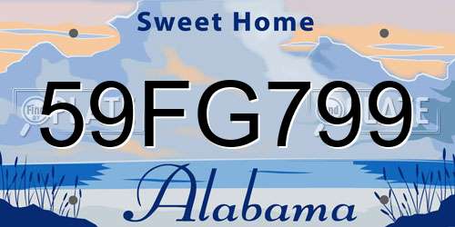 59FG799 Alabama License Plate