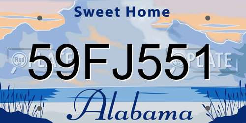 59FJ551 Alabama License Plate