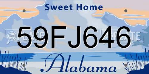 59FJ646 Alabama License Plate