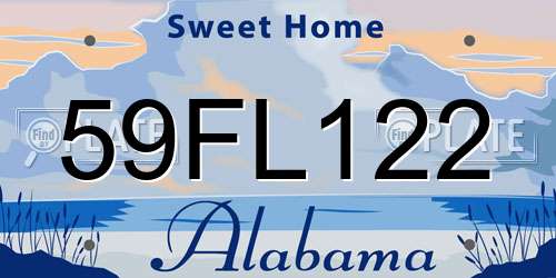 59FL122 Alabama License Plate