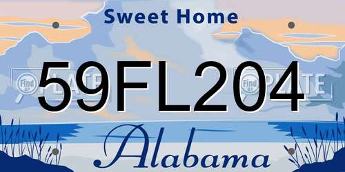 59FL204 Alabama License Plate