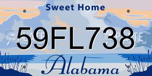 59FL738 Alabama License Plate