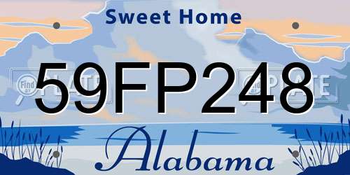 59FP248 Alabama License Plate