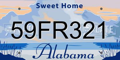 59FR321 Alabama License Plate