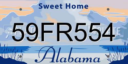 59FR554 Alabama License Plate