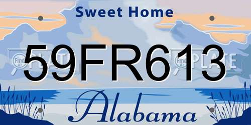 59FR613 Alabama License Plate