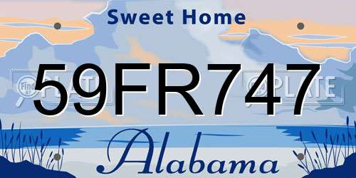 59FR747 Alabama License Plate