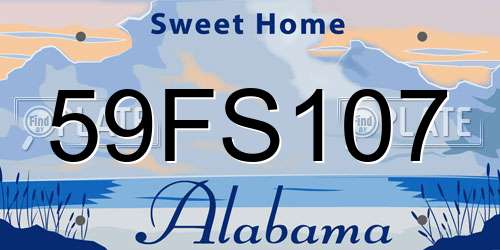 59FS107 Alabama License Plate