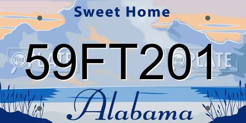 59FT201 Alabama License Plate