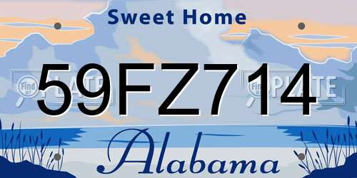 59FZ714 Alabama License Plate