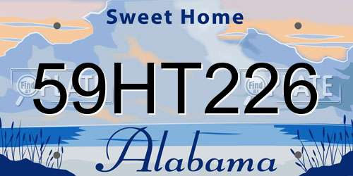 59HT226 Alabama License Plate