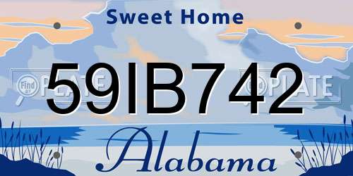 59IB742 Alabama License Plate