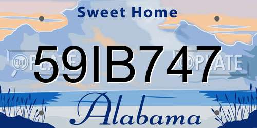 59IB747 Alabama License Plate