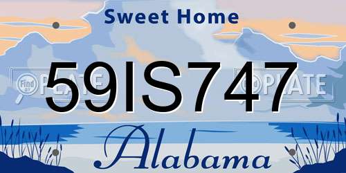 59IS747 Alabama License Plate