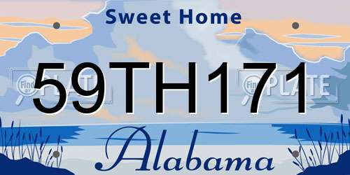59TH171 Alabama License Plate