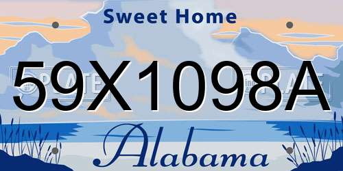 59X1098A Alabama License Plate