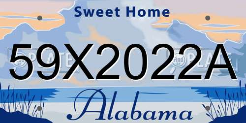 59X2022A Alabama License Plate