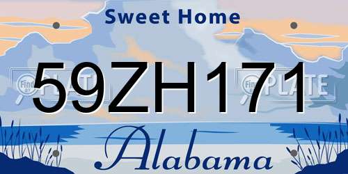 59ZH171 Alabama License Plate