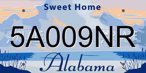 5A009NR Alabama License Plate