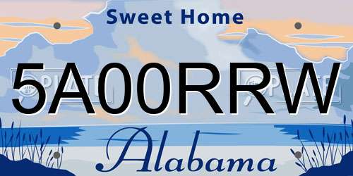 5A00RRW Alabama License Plate
