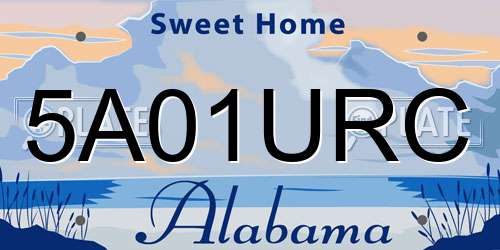 5A01URC Alabama License Plate