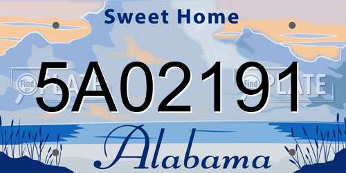 5A02191 Alabama License Plate
