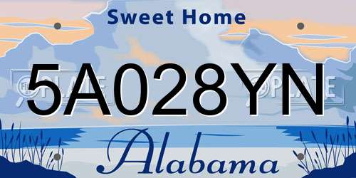 5A028YN Alabama License Plate