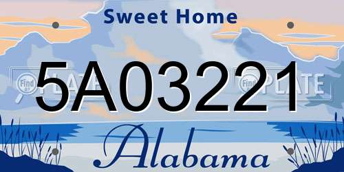 5A03221 Alabama License Plate