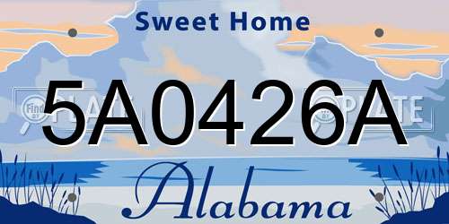 5A0426A Alabama License Plate