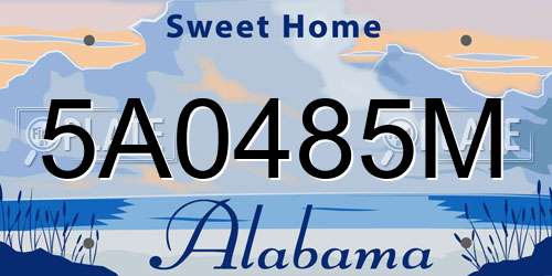 5A0485M Alabama License Plate
