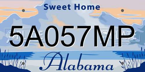 5A057MP Alabama License Plate