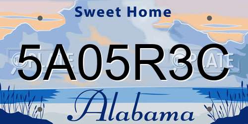 5A05R3C Alabama License Plate