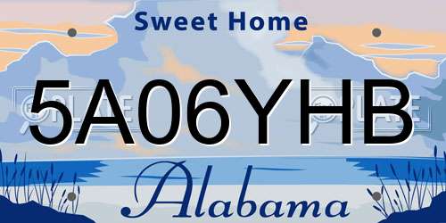 5A06YHB Alabama License Plate