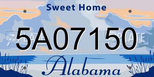 5A07150 Alabama License Plate